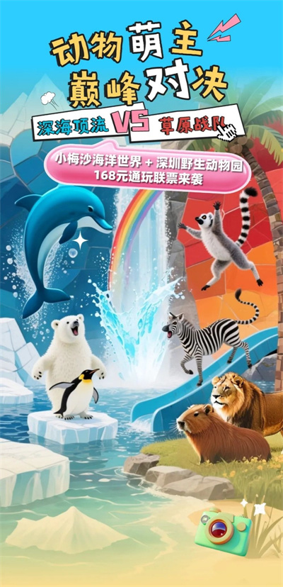 六月海陆动物CP大赏！168元玩转小梅沙海洋世界+深圳野生动物园